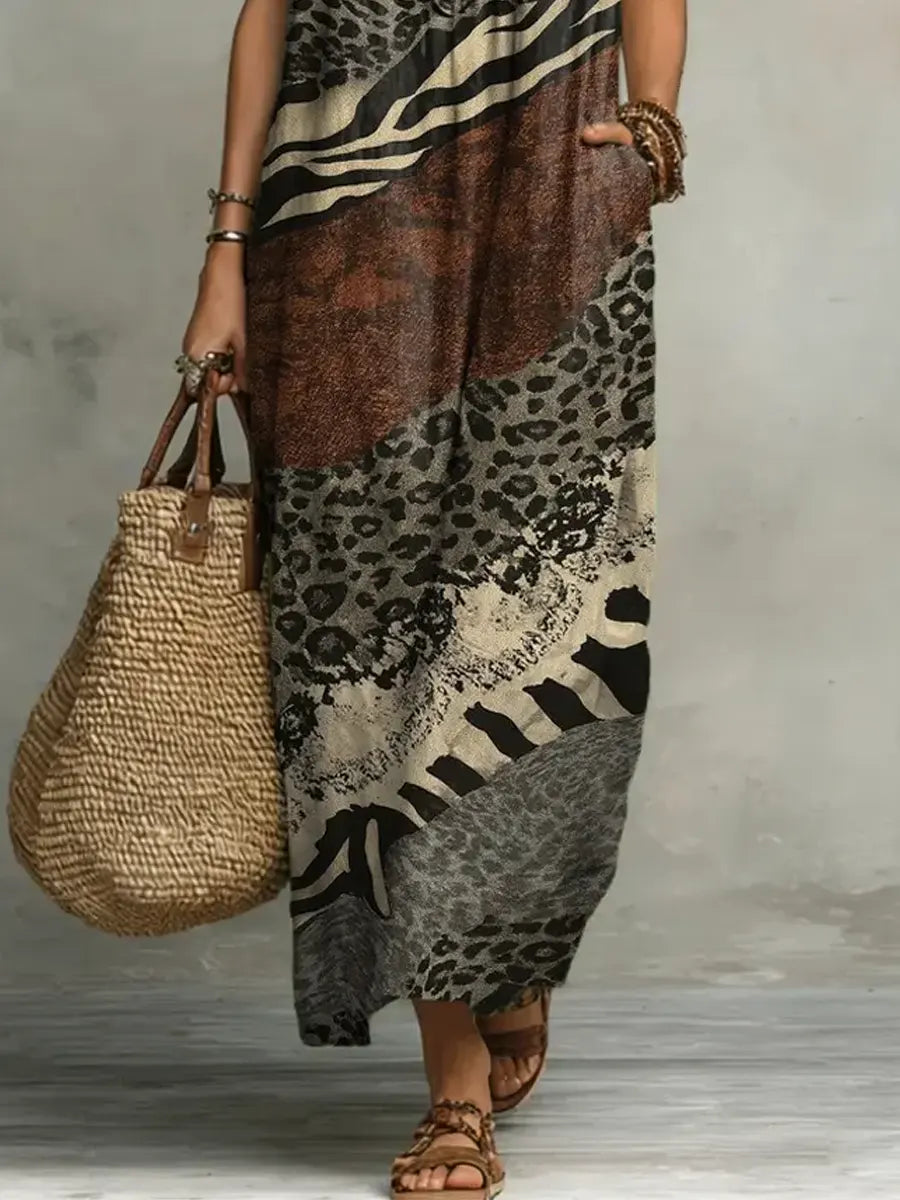 Valentina™ | Boho Mixed Print Tiered Maxi Dress