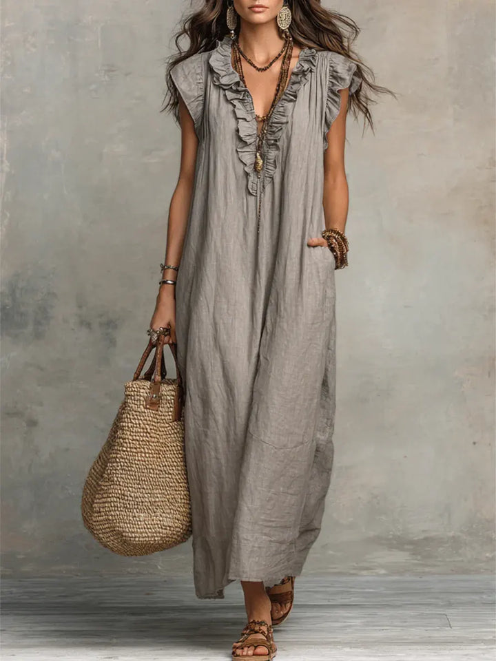 Angelina™ | Boho Ruffle Maxi Dress