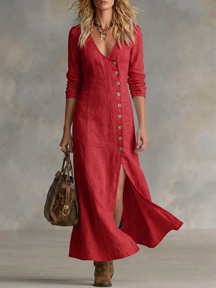 Vera™ | Button-Down A-Line Maxi Dress