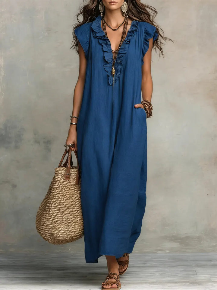 Angelina™ | Boho Ruffle Maxi Dress