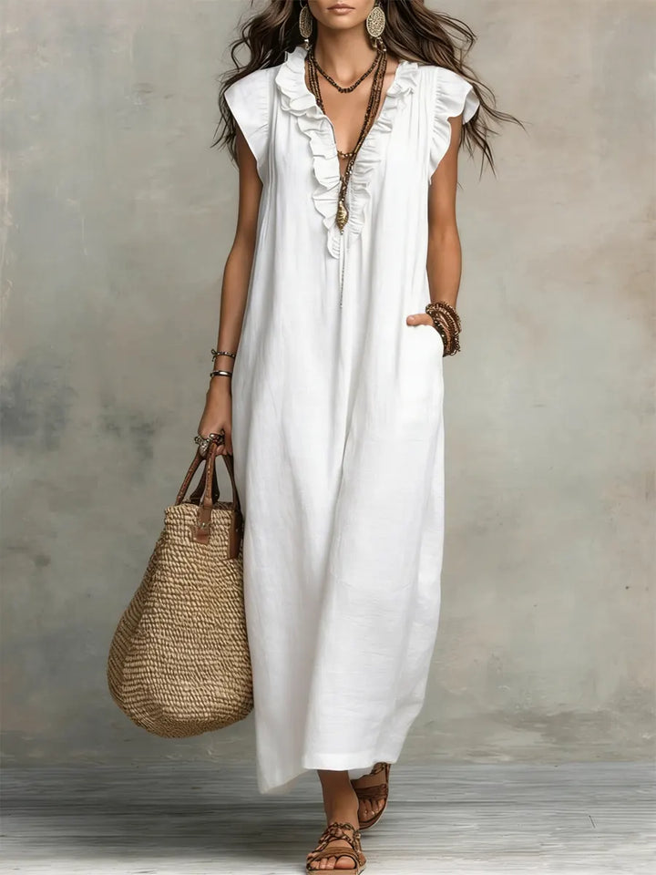 Angelina™ | Boho Ruffle Maxi Dress