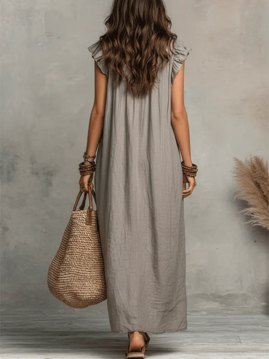 Sienna™ | Boho Ruffle Maxi Dress
