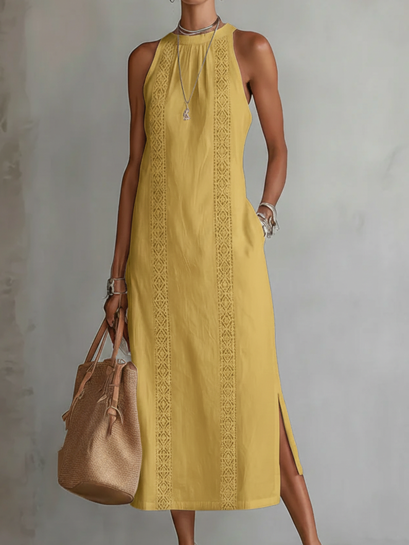 Cynthia™ | Mandarin Collar Midi Dress