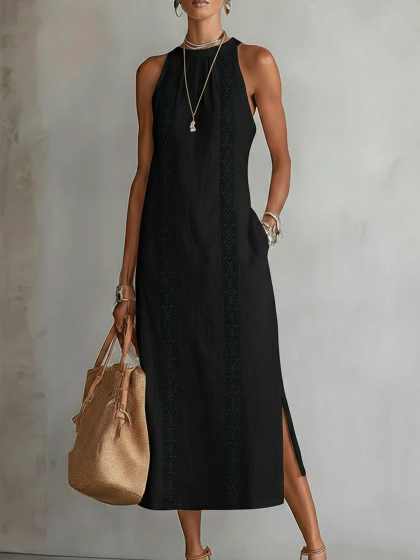 Cynthia™ | Mandarin Collar Midi Dress