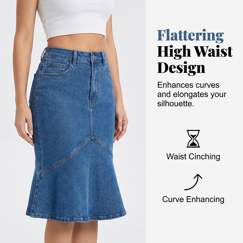 Kaylee™ | High-Waisted Midi Skirt