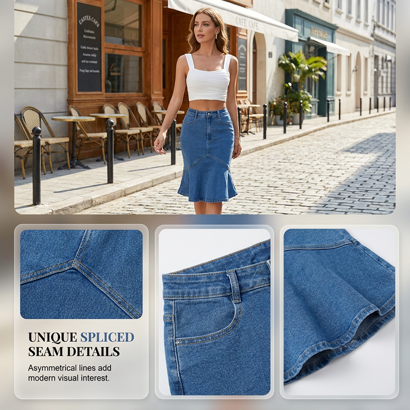 Kaylee™ | High-Waisted Midi Skirt