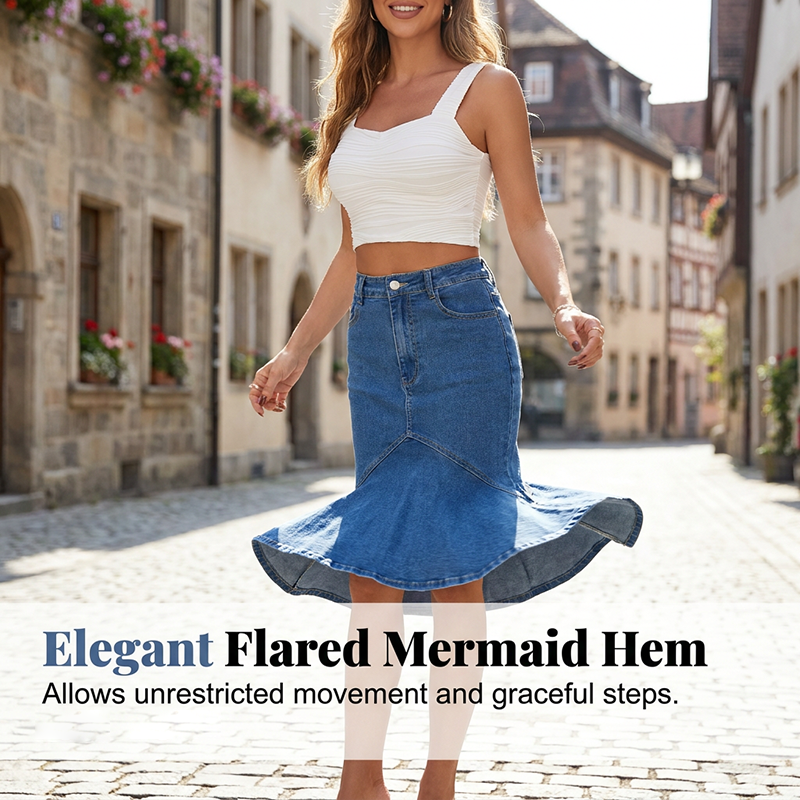 Kaylee™ | High-Waisted Midi Skirt