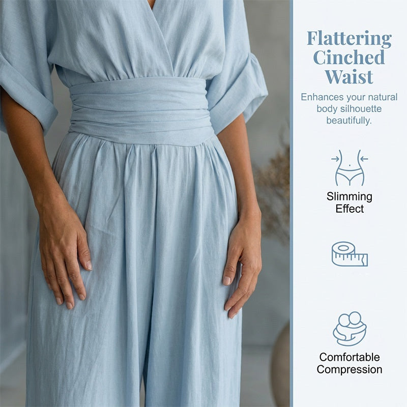 Natalie™ | V-Neck High-Waist Wide-Leg Jumpsuit