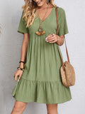 Zelina™ | Ruched Wrap Midi Dress