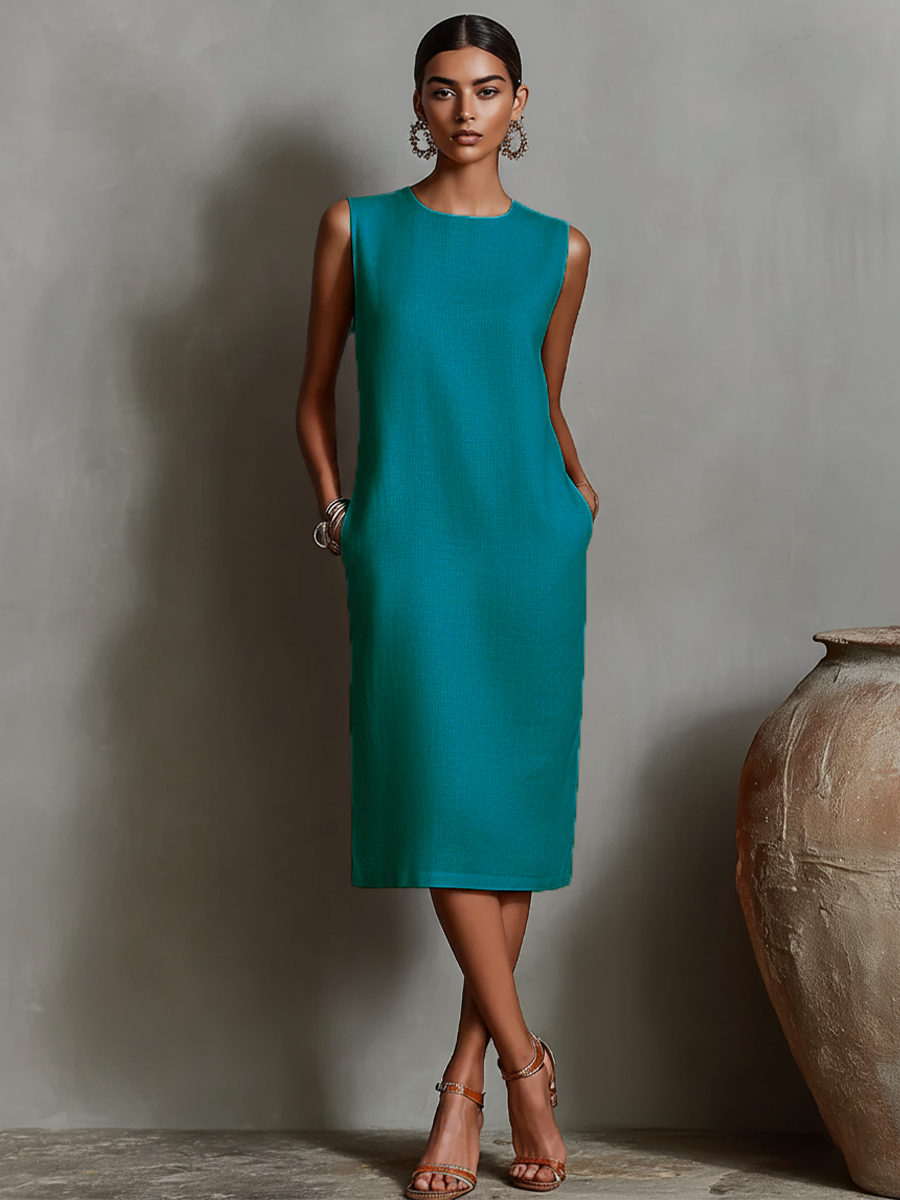 Tavia™ | Sleeveless Midi Dress With Pockets
