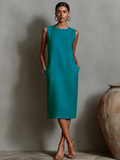 Tavia™ | Sleeveless Midi Dress With Pockets